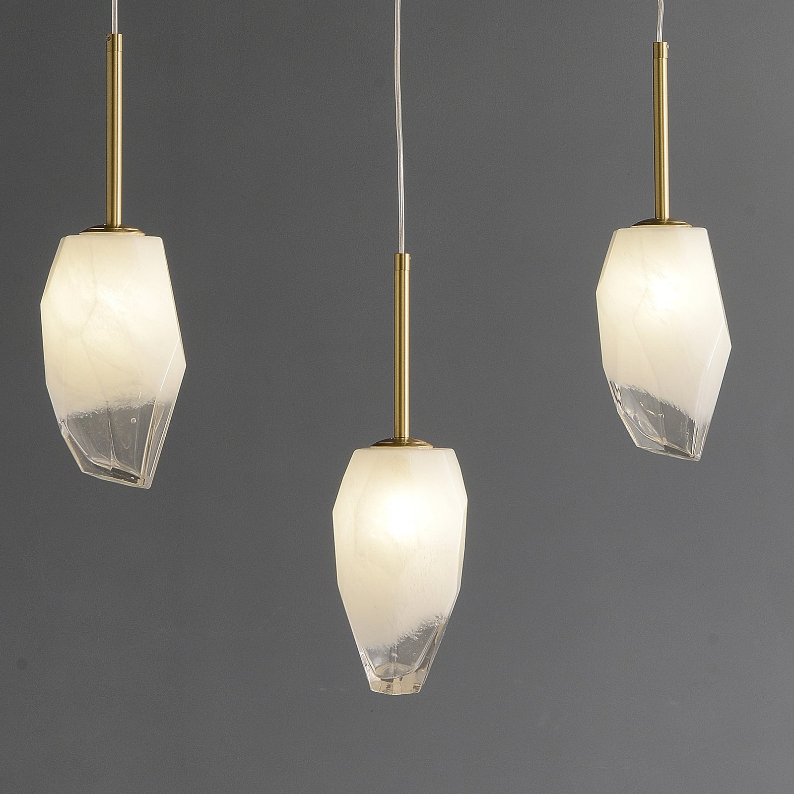3 Lights Lily Line glass chandelier - Image 6
