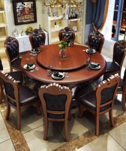 Alternative view of Solid wood round dining combination