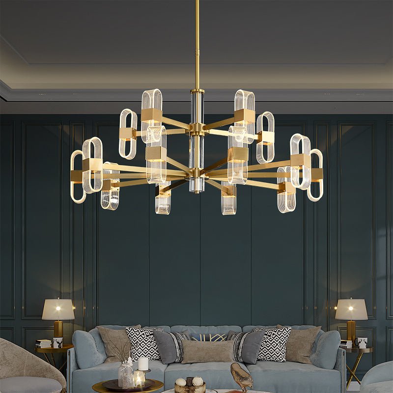 Gold Line Double Layer Chandelier - Image 5