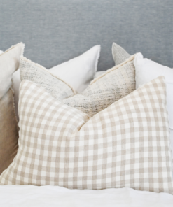 Alternative view of Gingham Linen Lumbar Cushion