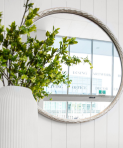 Alternative view of Forged Round Silver Mirror
