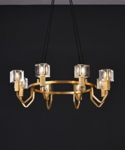 Alternative view of 8 Light Round Cube Crystal Chandelier