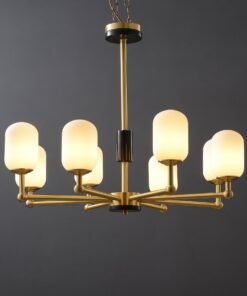 Alternative view of 8 Lights Frosted White Ball Chandelier