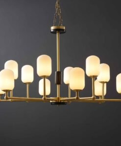 Alternative view of 12 Lights Frosted White Ball Chandelier