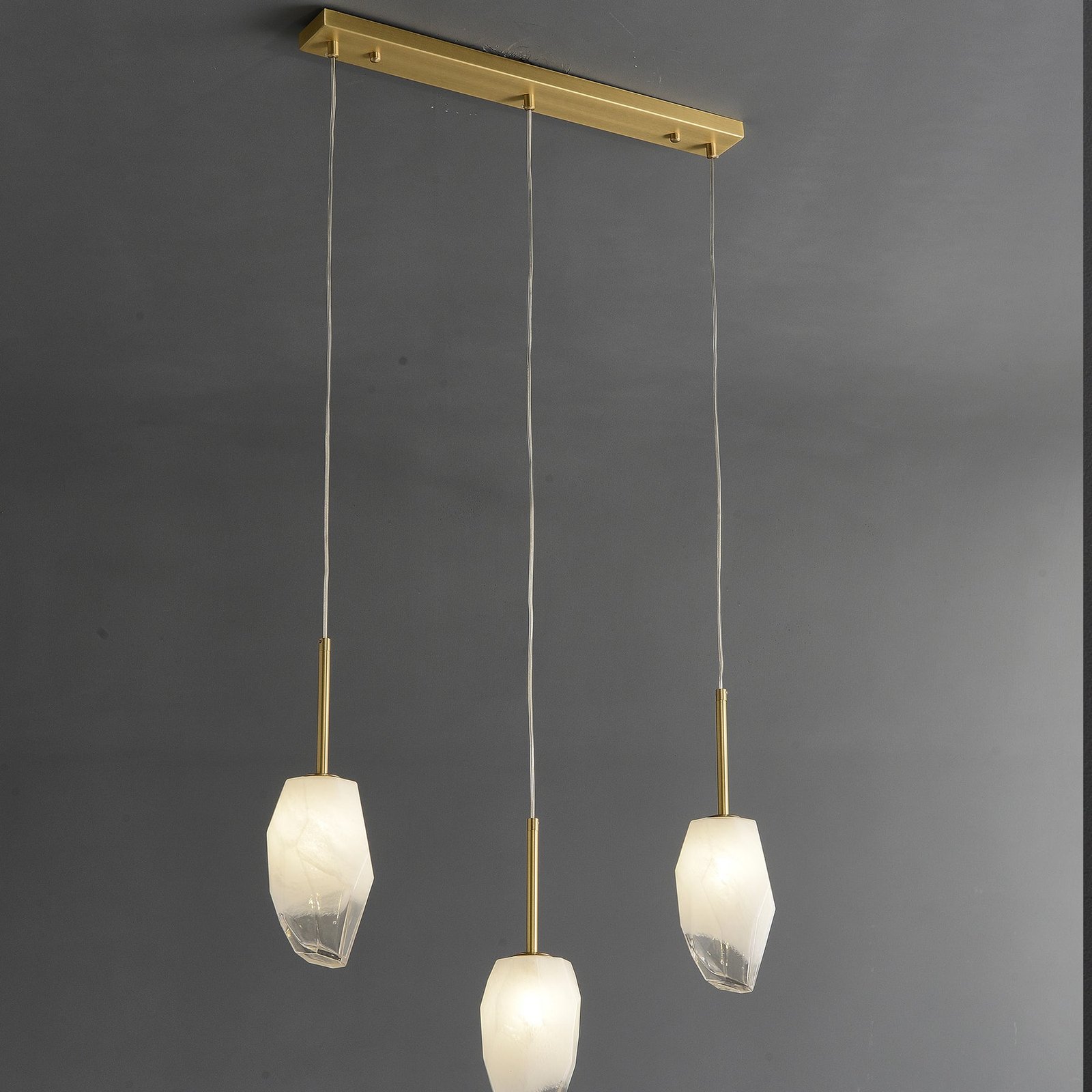 3 Lights Lily Line glass chandelier - Image 3