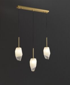 Alternative view of 3 Lights Lily Line glass chandelier