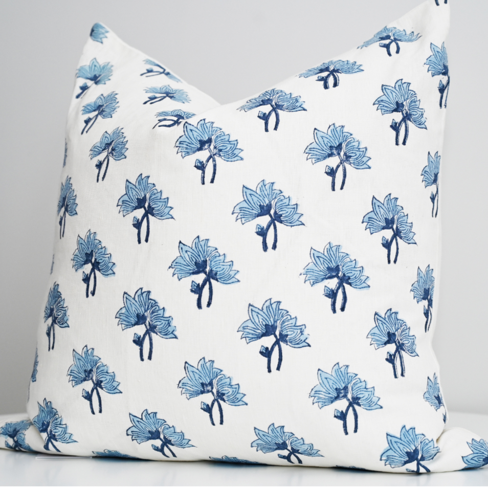 Flannel Block Print Square Linen Cushion Cover Only - Image 4