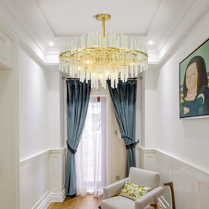 Long tube golden chandelier - Image 7