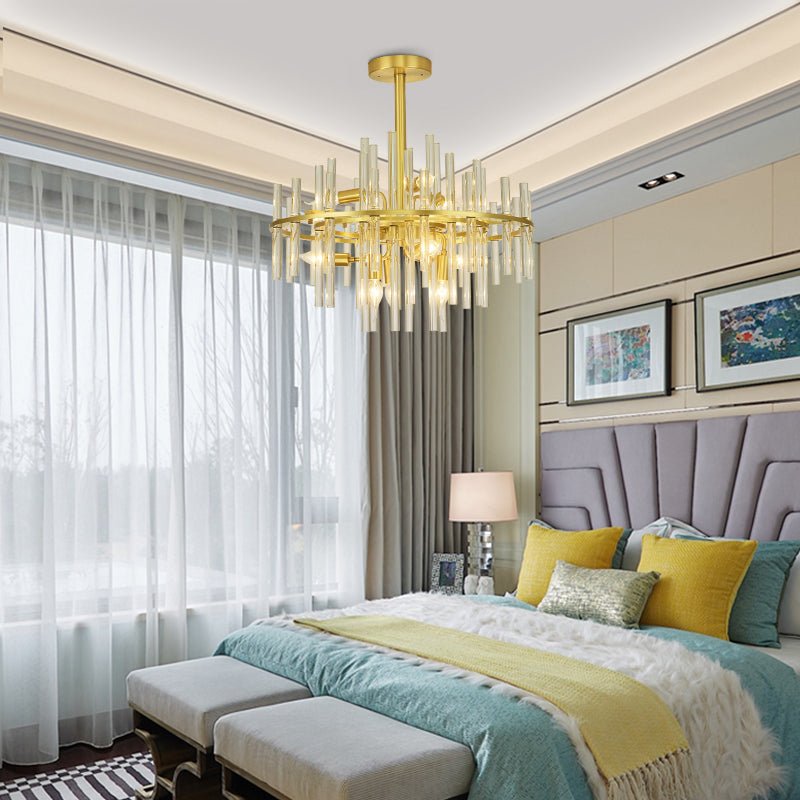 Long tube golden chandelier - Image 3