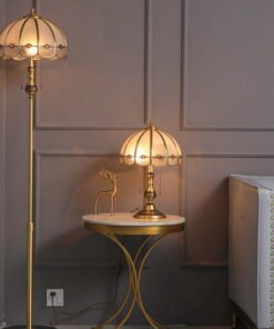 Single dome bedside floor lamp