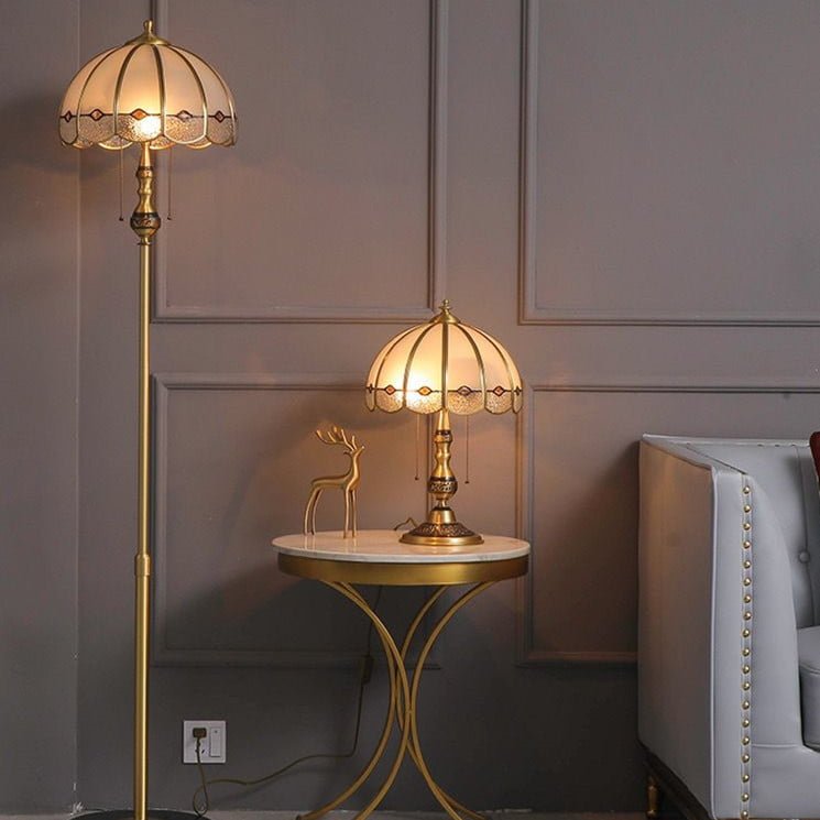 Single dome bedside floor lamp