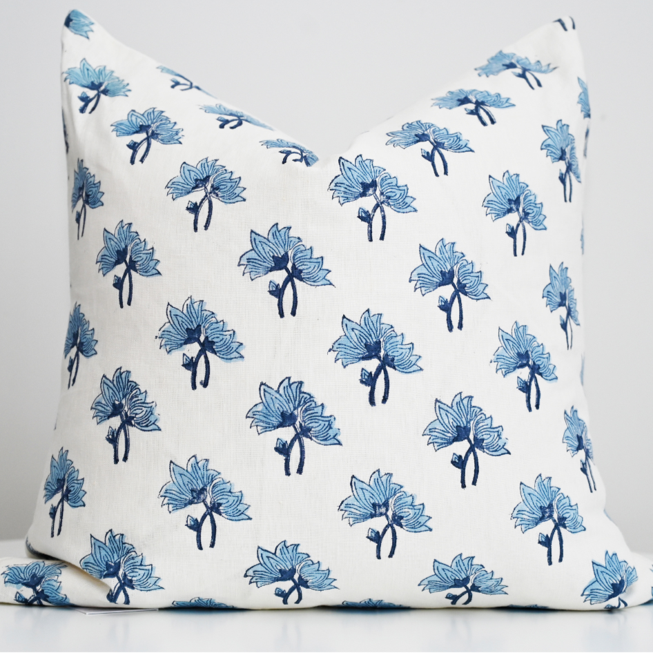 Flannel Block Print Square Linen Cushion Cover Only - Image 3