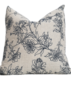 Alternative view of Tamala Rose Embroidered Square Linen Cushion Cover Only