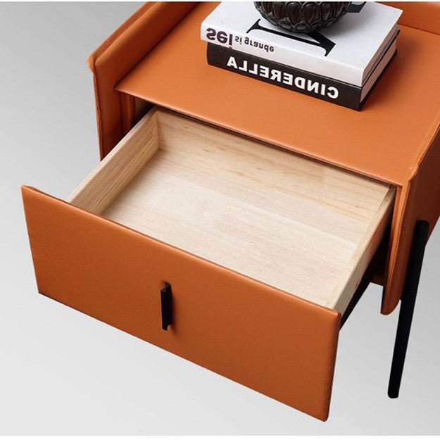 Leather orange bedroom locker - Image 9