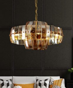 Alternative view of Amber glass chandelier