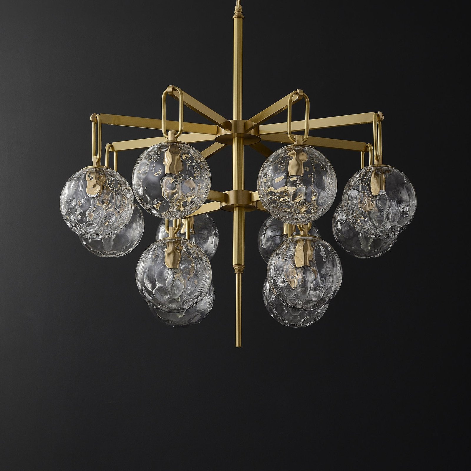 12-Lights Glass Ball Chandelier