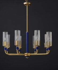 8 Lights Blue leather chandelier