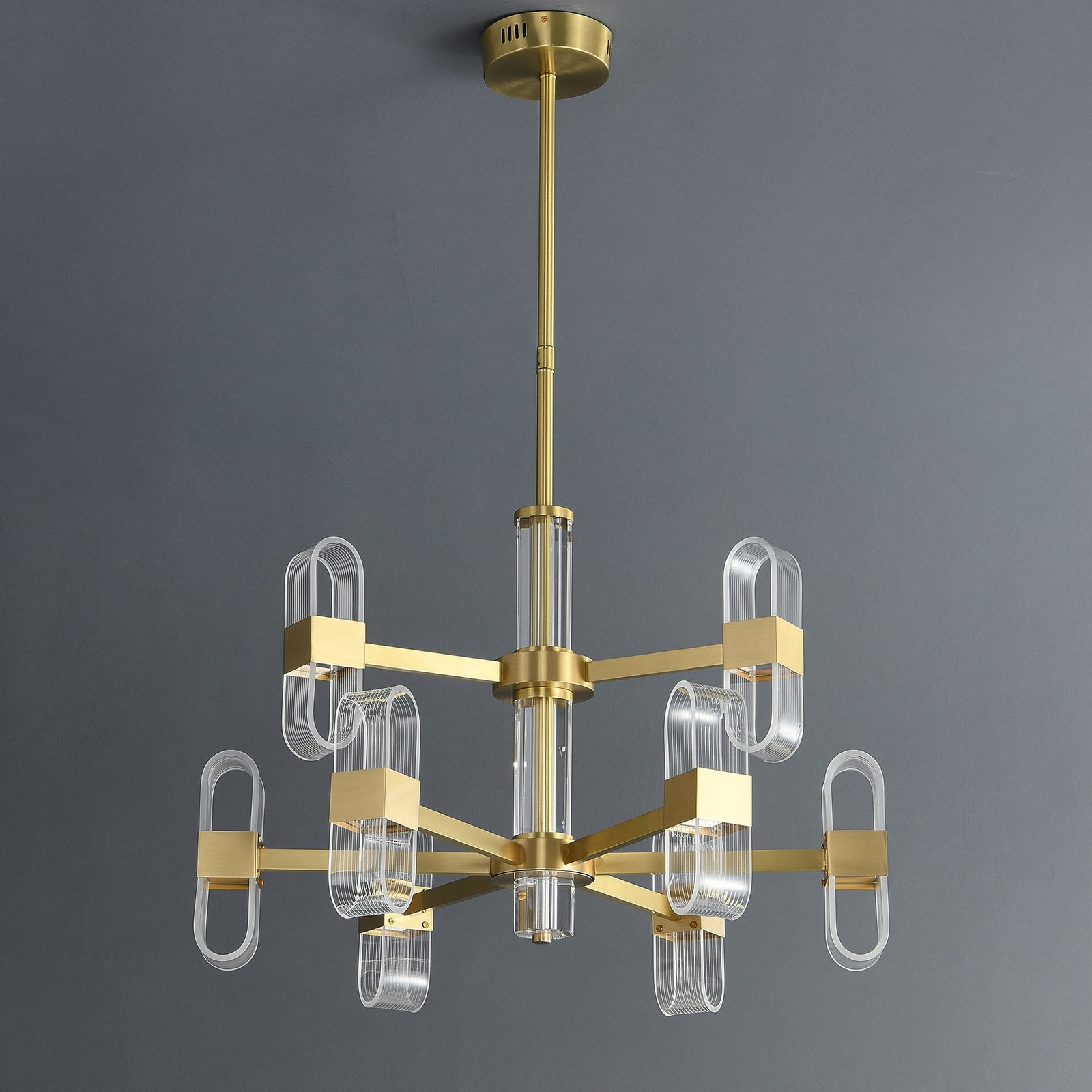 Gold Line Double Layer Chandelier - Image 9