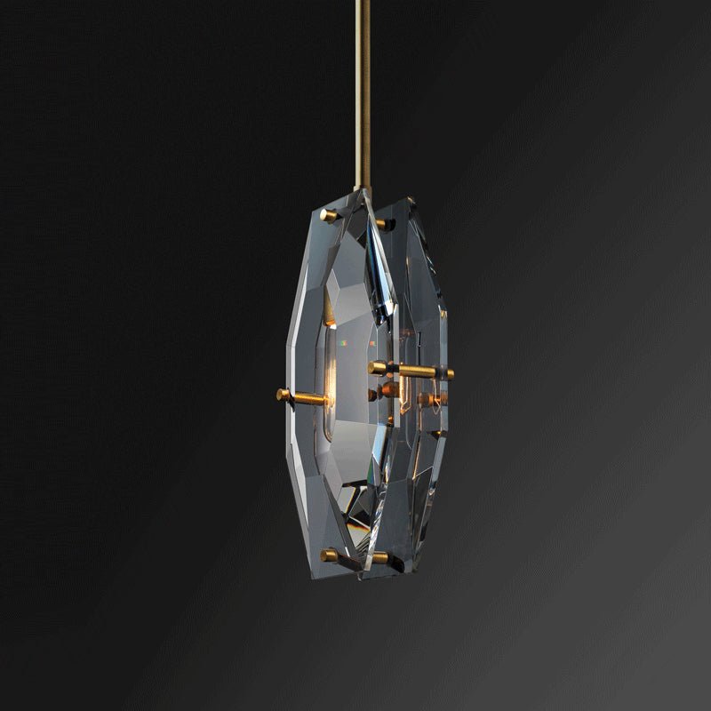 Black crystal single head chandelier - Image 3