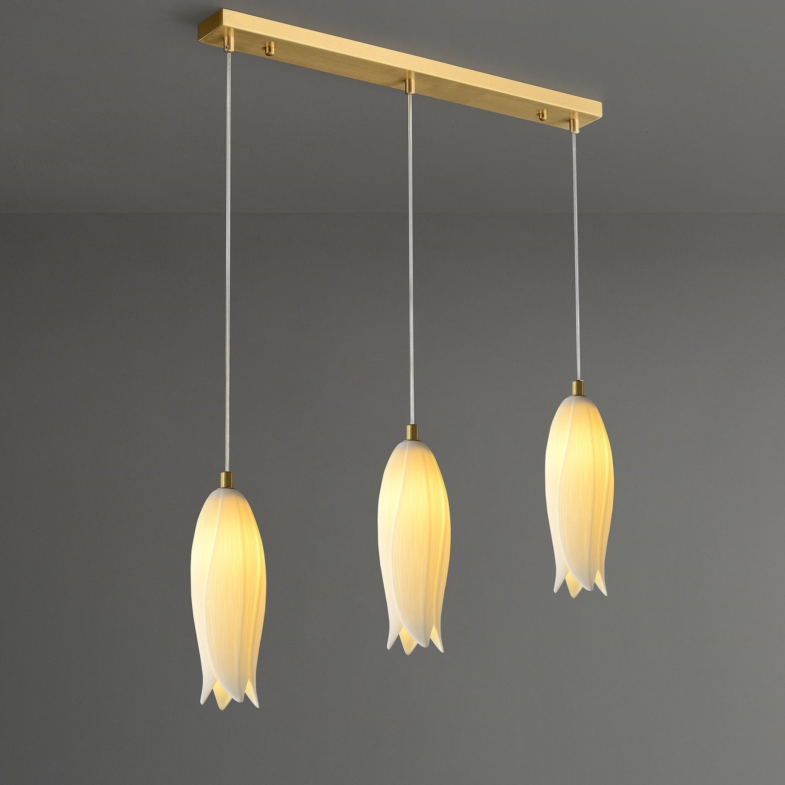 White Bud Line Modern Chandelier - Image 4