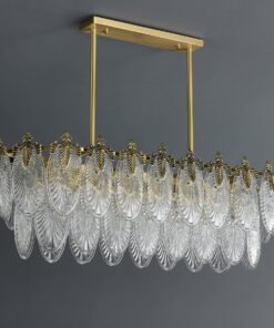 Golden leaves flake crystal brass chandelier