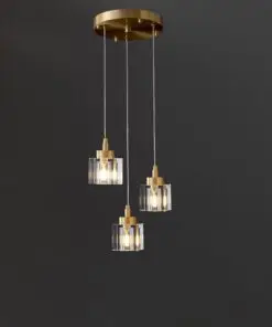 3 Lights Cube Crystal Chandelier