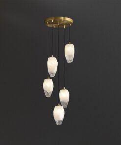 Alternative view of 5 Lights Lily glass chandelier