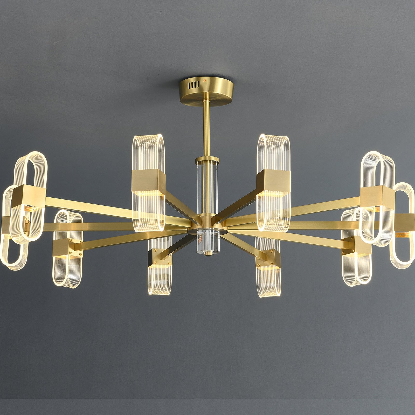 Gold Black Line Chandelier - Image 8