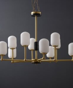 10 Lights Frosted White Ball Chandelier