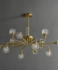 12 Lights Full Copper Crystal Chandelier