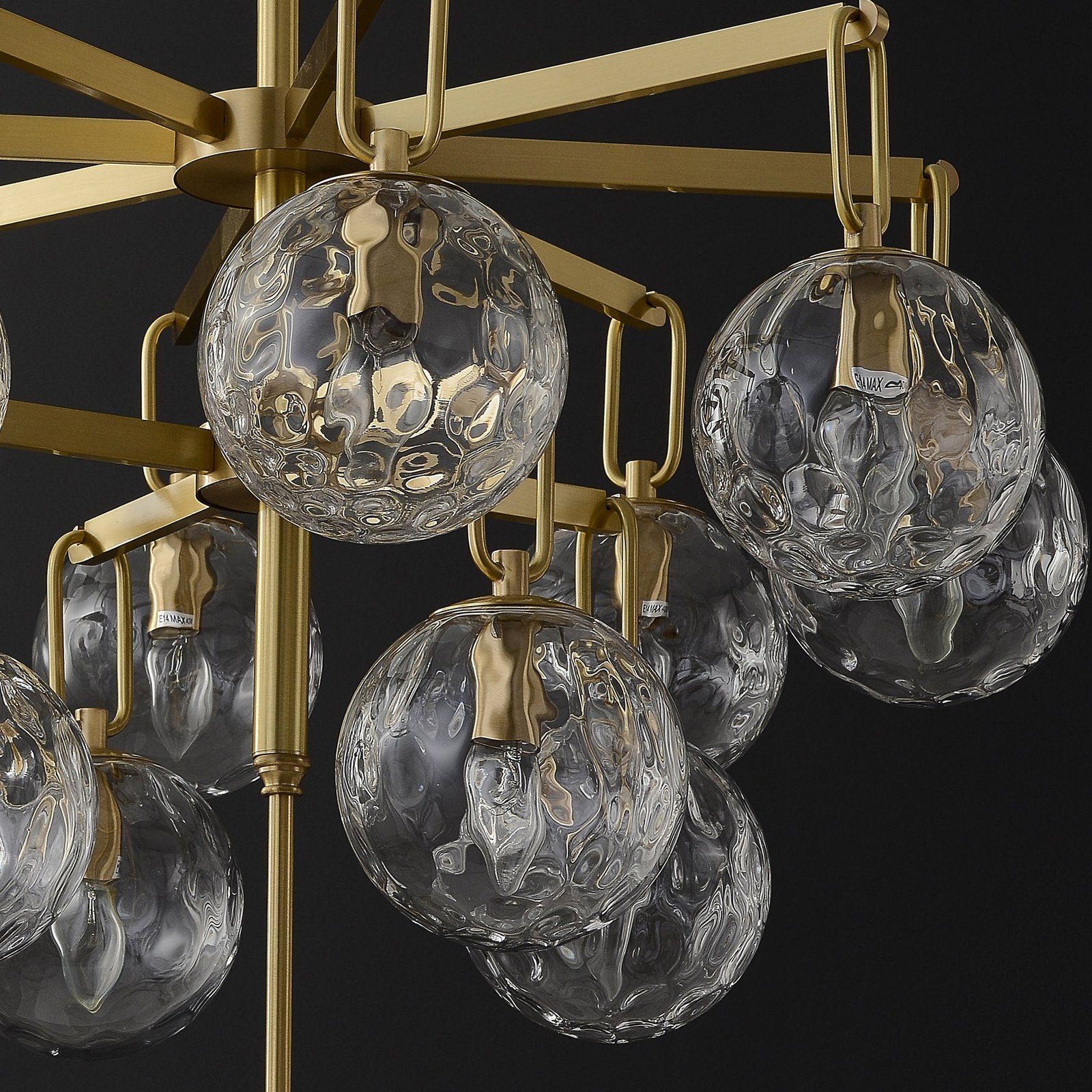 12-Lights Glass Ball Chandelier - Image 6