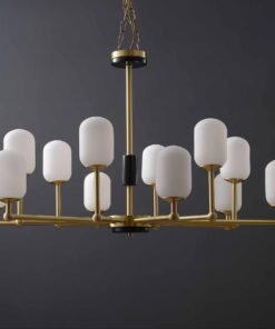 12 Lights Frosted White Ball Chandelier