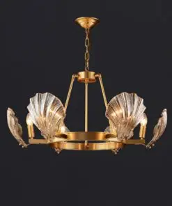 6 Lights Shell Mordern style Round crystal Glass Chandelier