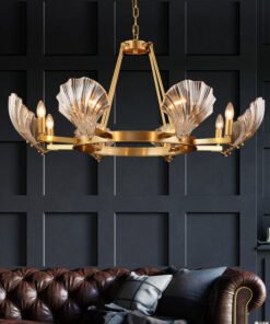 Alternative view of 8 Lights Shell Mordern style Round crystal Glass Chandelier