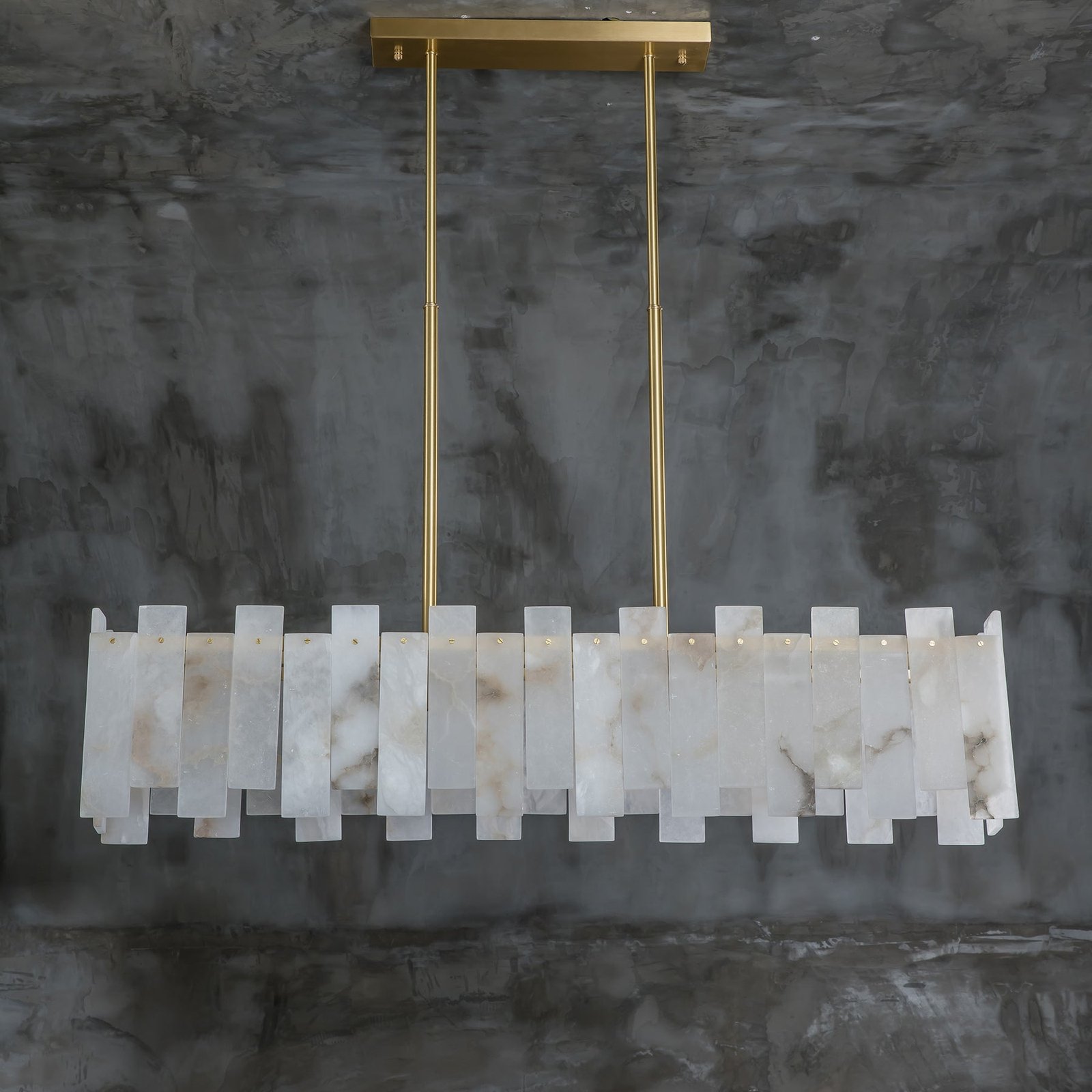 Modern marble rectangle chandelier