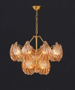Alternative view of Amber Shell Two-layer Round Chandelier D24"