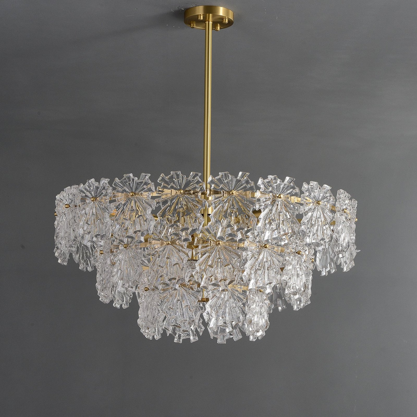 Postmodern luxury and full copper Snow glass chandelier - Image 9