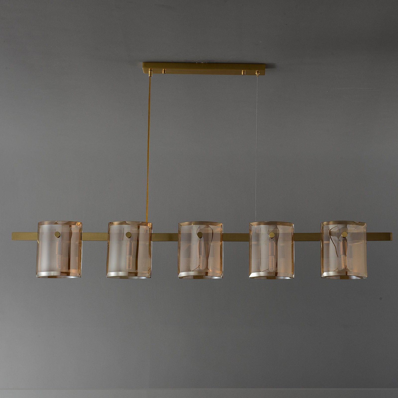 Modern Linear Smoke grey Rectangle chandelier L48" - Image 6
