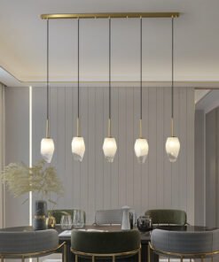 Alternative view of 5 Lights Lily Line glass chandelier
