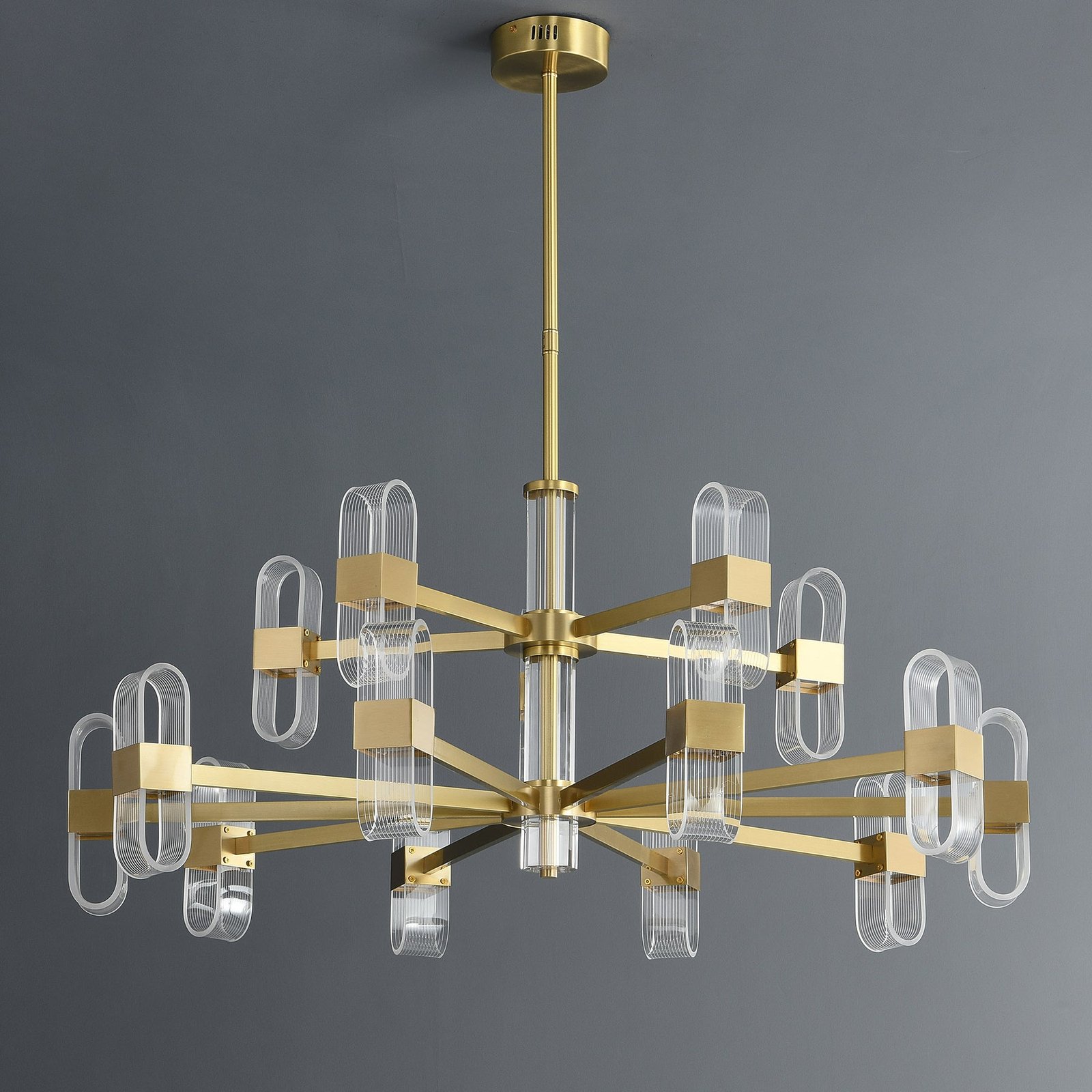 Gold Line Double Layer Chandelier - Image 7