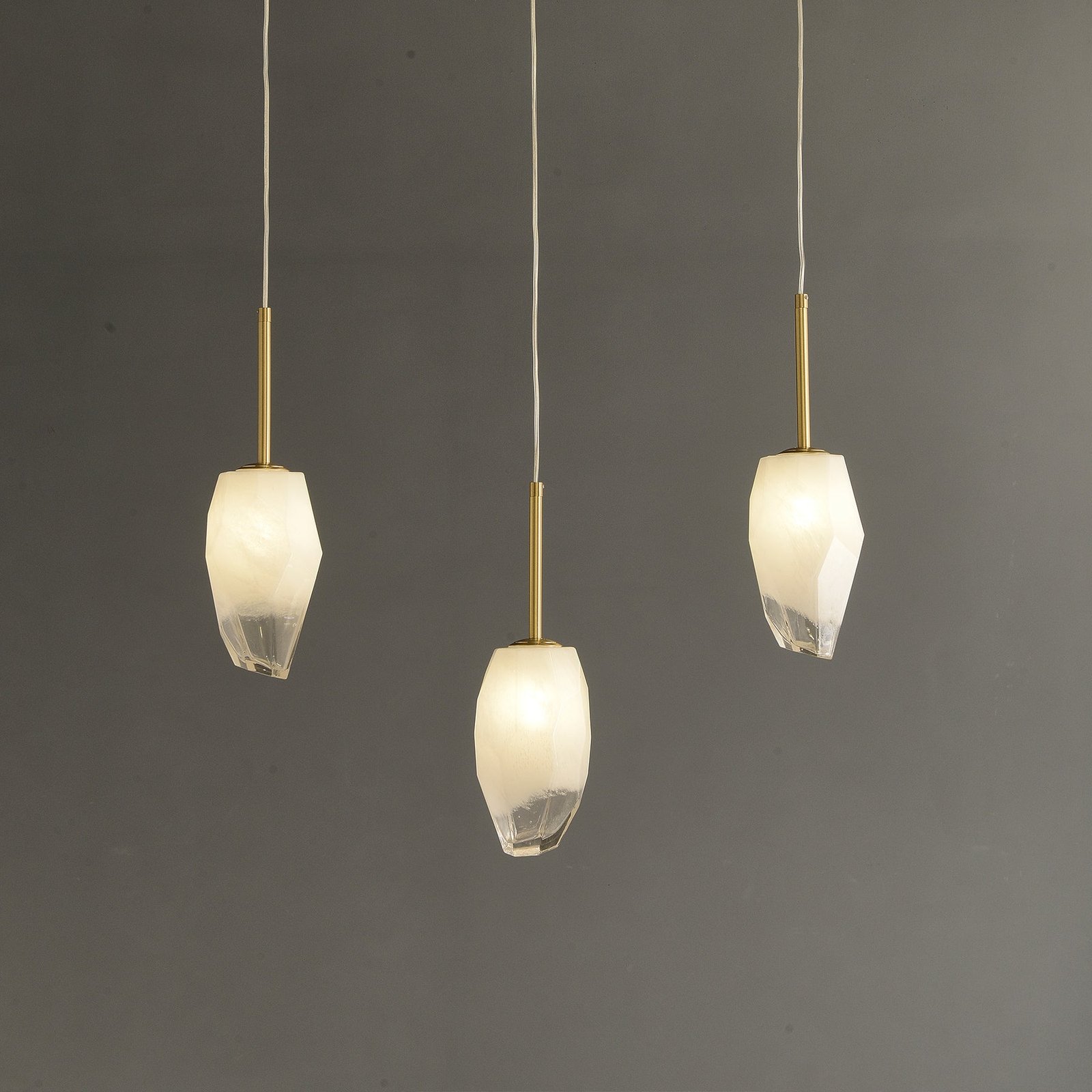 3 Lights Lily Line glass chandelier - Image 4