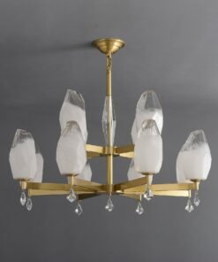 12 Lights Two Layer Lily glass chandelier