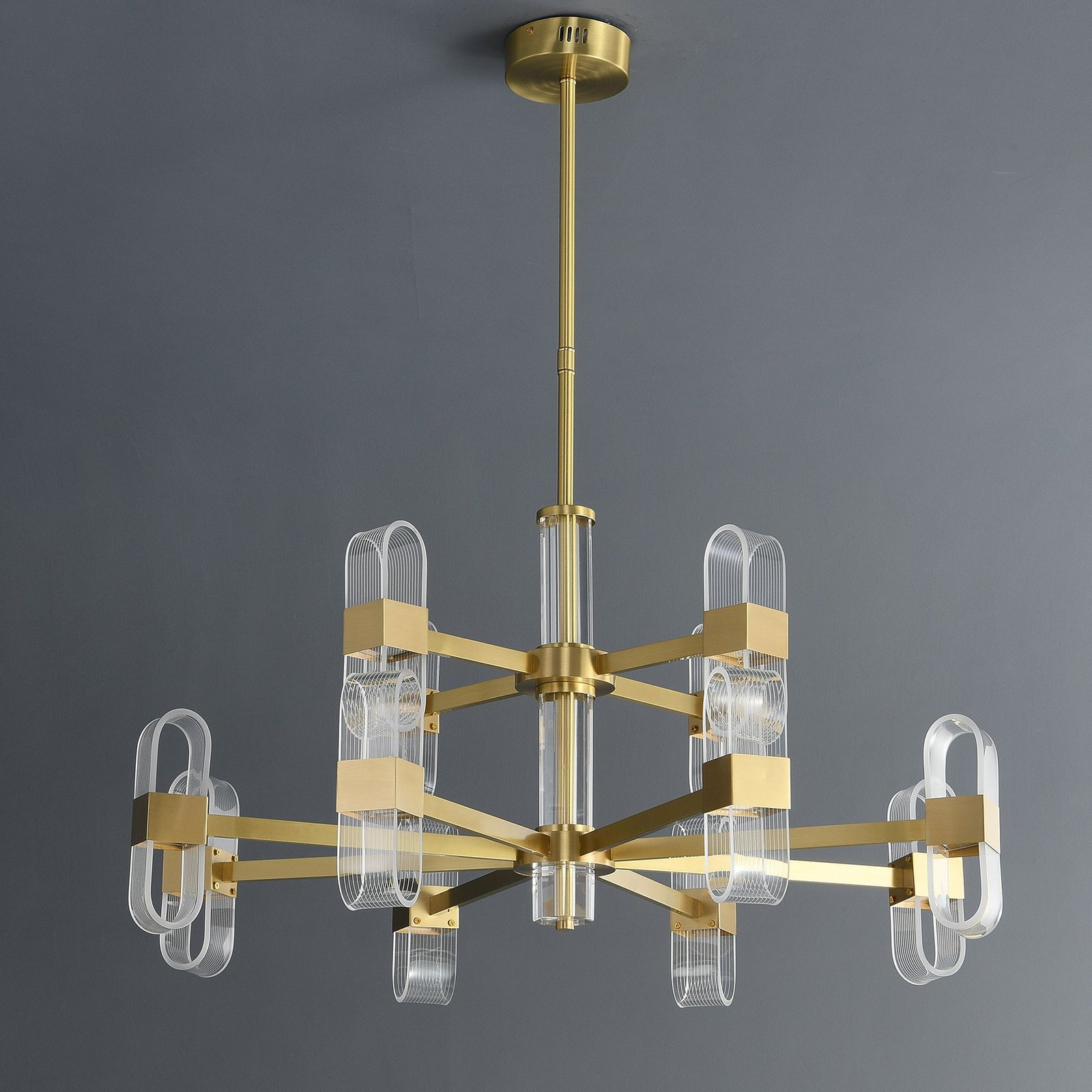 Gold Line Double Layer Chandelier - Image 8