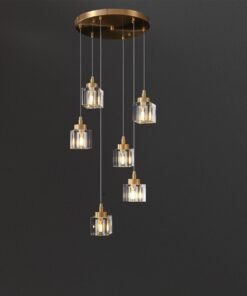 6 Lights Cube Crystal Chandelier