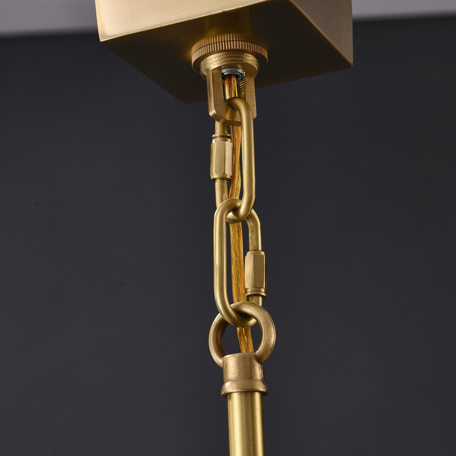 Square marble double head chandelier - Image 9