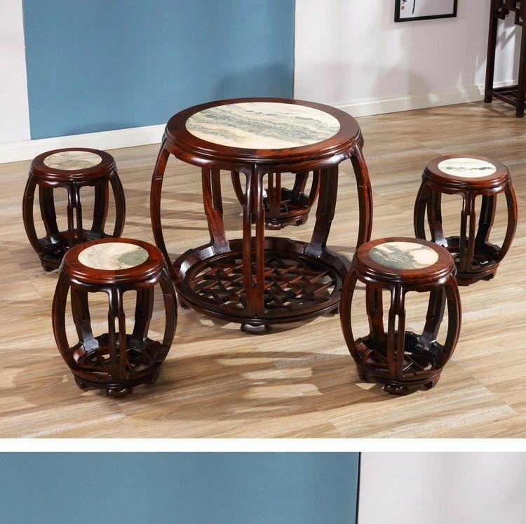Mahogany round dining combination - Image 4