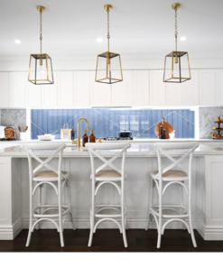 Carter Cross-back Kitchen Stool With Linen Seat