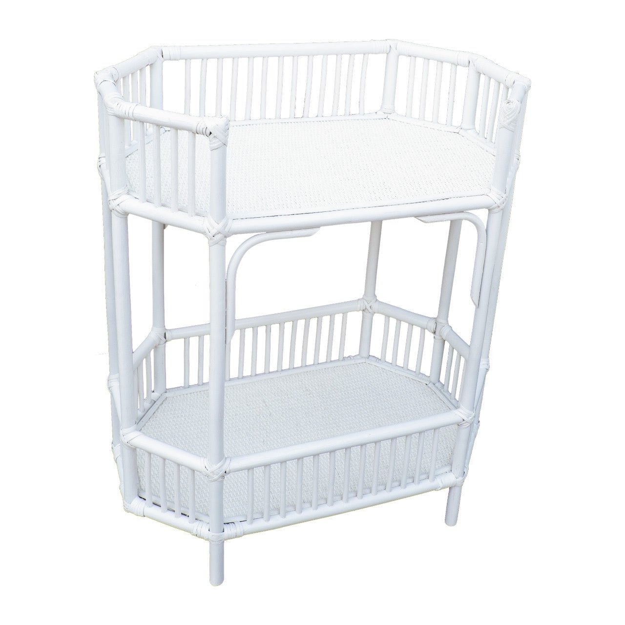 Singapore White Rattan Bar Cart - Image 6