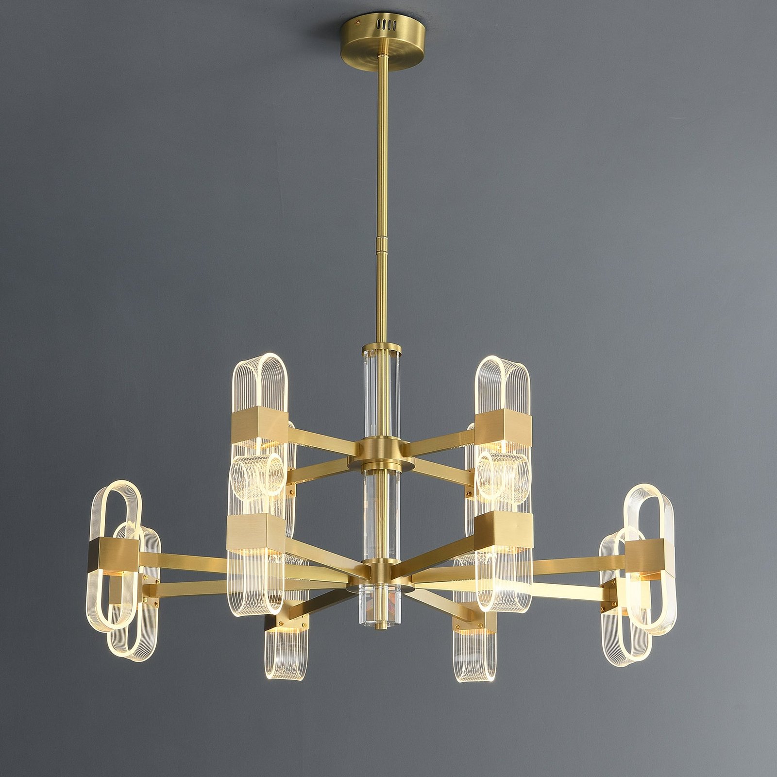 Gold Line Double Layer Chandelier - Image 2