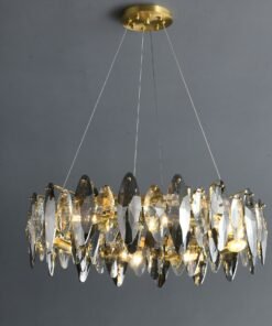 Alternative view of Industrial style crystal round chandelier